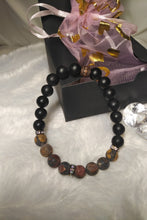 Load image into Gallery viewer, Red Leopard &amp; Onyx Matte Bracelet (7.0&quot;)
