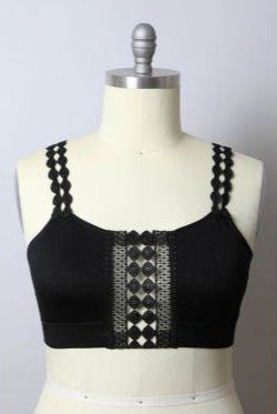 BOHO CURVY BRALETTE - BLACK